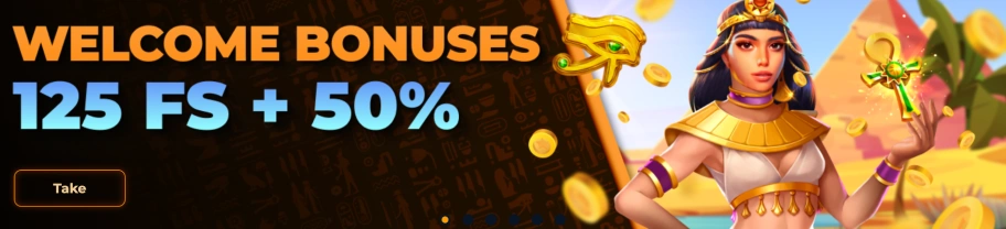 Scarab Wins 125FS + 50% Welcome bonus
